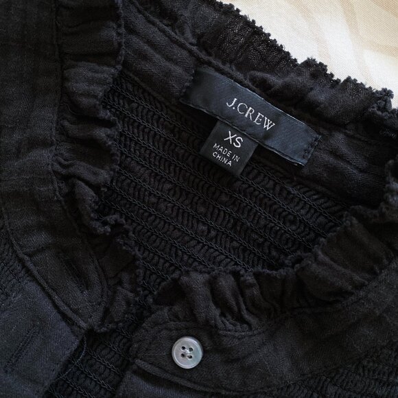 NWT J.Crew Long Sleeve Soft Gauze Garden Top - Black | XS - Picture 5 of 7